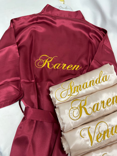 Personalized Bridesmaid robes 個人化刺繡晨袍/睡袍禮物套裝