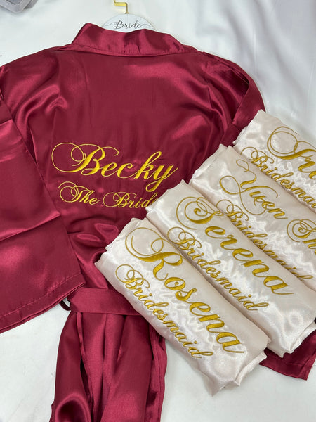 Personalized Bridesmaid robes 個人化刺繡晨袍/睡袍禮物套裝