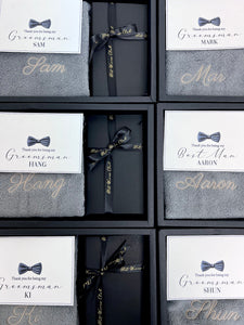 Groomsmen Giftbox Set A Personalized Opener and Towel